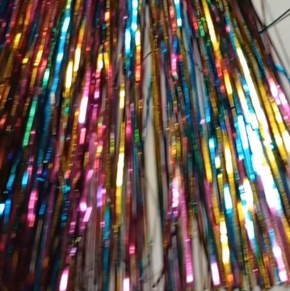 COLORFUL TINSEL EARRINGS - Picture 6 of 8